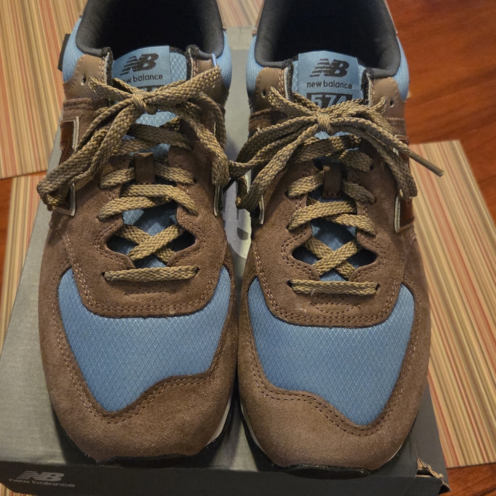 New Balance 574 Men's Sneakers in Brown and Blue